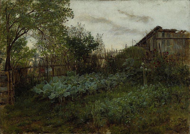 Adolph von Menzel The Back Garden oil painting image